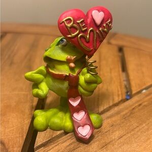 NWOT BE MINE Frog Figurine Heart Balloon Russ Bernie Handpainted Valentines Day